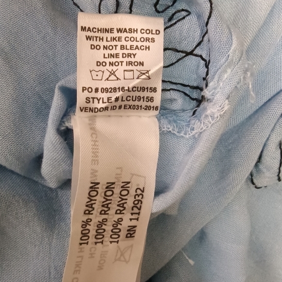 BEACH by Exist Embroidered Cover Up Dress Light Blue Roll Tab Sleeve Size L NWT - Picture 10 of 11